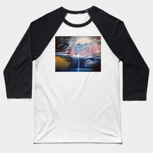 Forging through the Storm, story sky, thunder art, lightning artwork, stormy sky artwork, stormy night sky Baseball T-Shirt